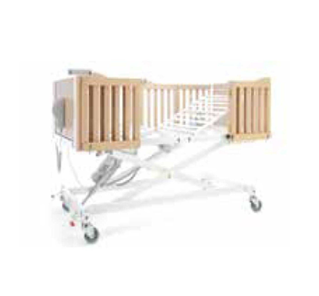 Letto elettrico pediatrico Invacare Nordbed Kid M con sponde pieghevoli pacchetto Faggio 400 mm