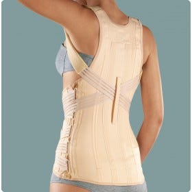 Busto donna semirigido dorso-lombare con spallacci e tiranti elastici Sat 1336 Roten