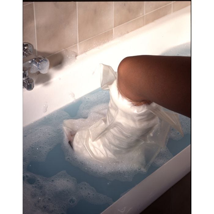 Protezione doccia bendaggi e gessi per mezza gamba