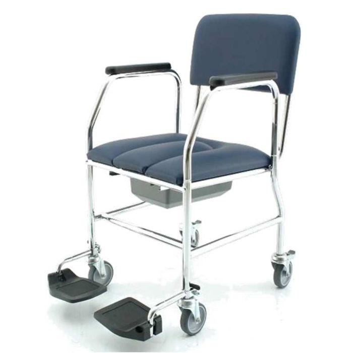 Sedia comoda da bagno per anziani e disabili con ruote